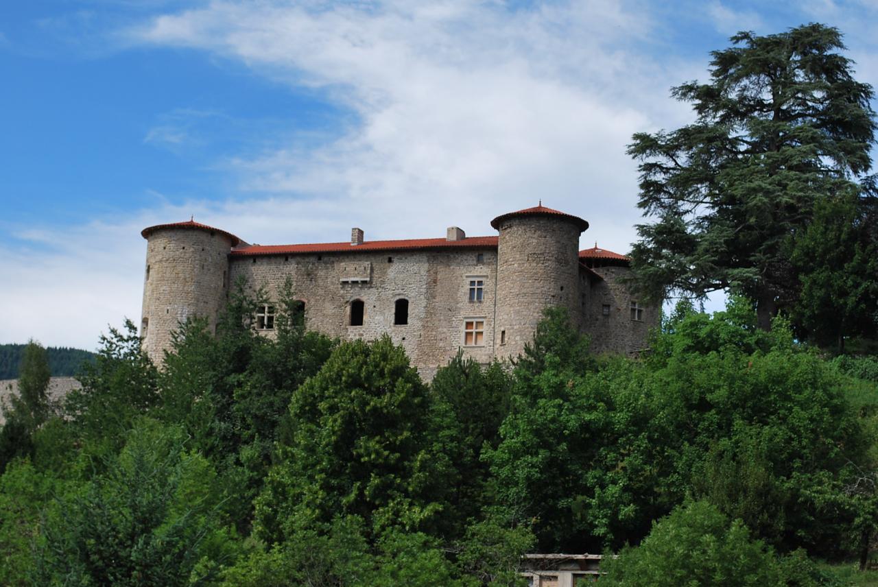 Le château de la Cheze surplombe la ville du Cheylard.